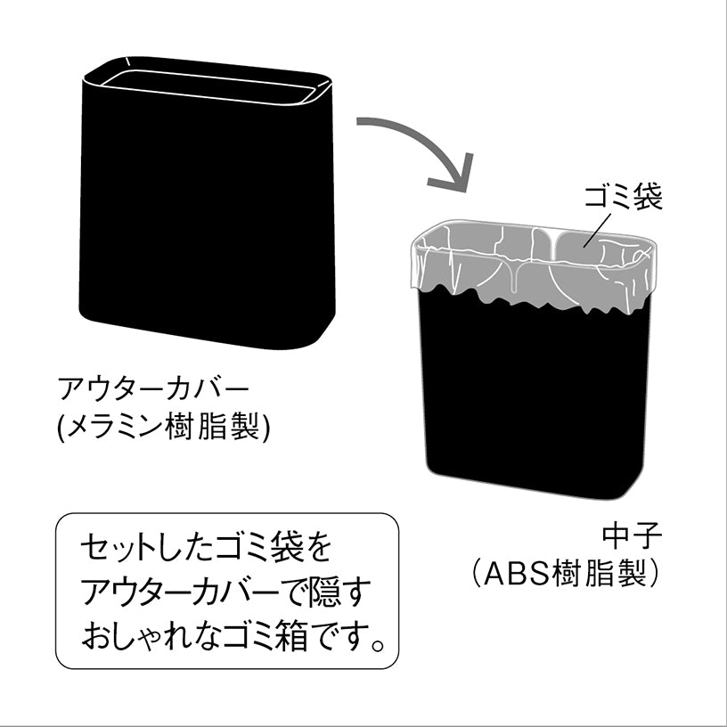 ダストボックス 大 スマートブラック M715 SMB