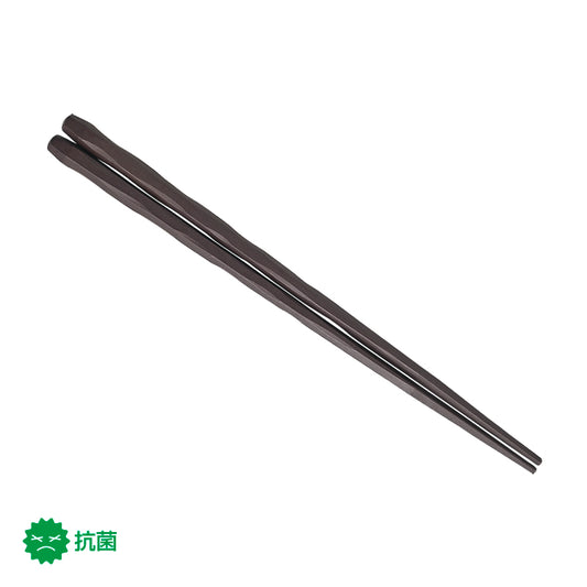 21cm六角けずり箸 マット濃茶 H95 MBN