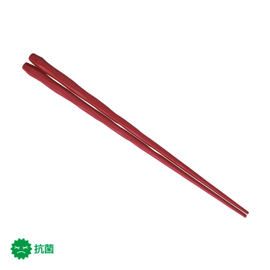 21cm六角けずり箸 マット朱 H95 MTR
