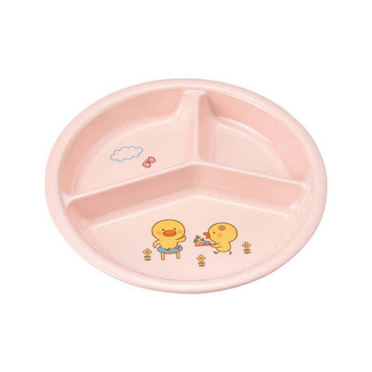 三つ仕切皿 小 ひよこ/ピンク J25 HIP