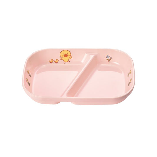 角二つ仕切皿 大 ひよこ/ピンク J32 HIP